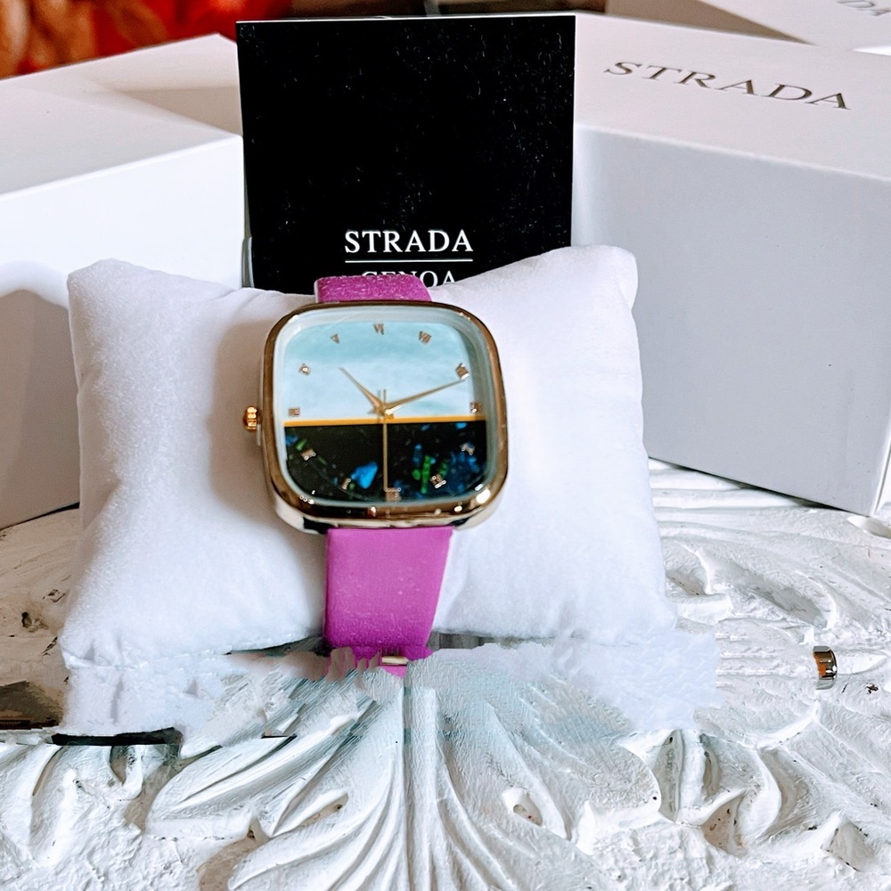 Strada Two Face - Pink band with Gold Watch